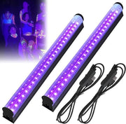 Striscia LED 2 pezzi 10 W 28 cm T8 illuminazione USB lampada nera UV interruttore lampada portatile UV LED lampada disco Halloween club illuminazione di scena illuminazione da palco.