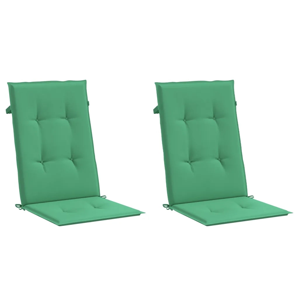 Cuscini per Sedie 2 pz Verdi 120x50x3 cm in Tessuto 43185