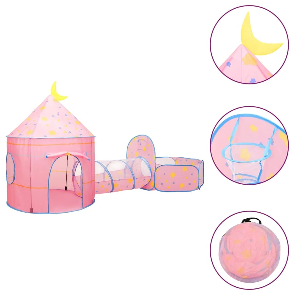 Tenda da gioco per bambini con 250 palline 301 x 120 x 128 cm rosa 02_0005147