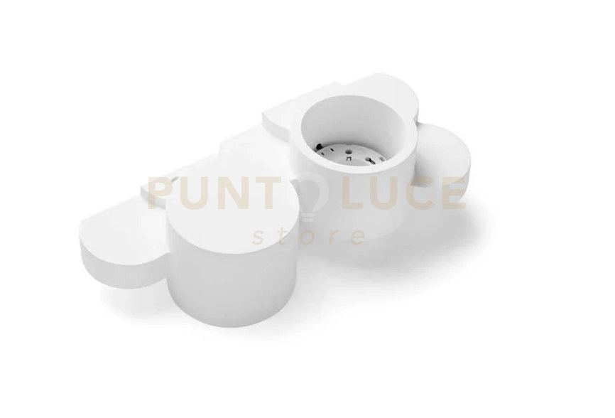 CHIO applique da Parete 2 Luci Up/Down in gesso bianco attacco GX53 34x15cm