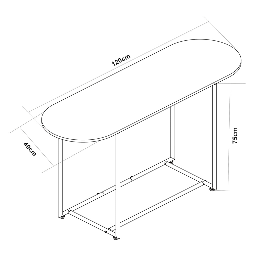 Tavolo consolle 120 x 40 x 75 cm MDF effetto marmo bianco 03_0010881
