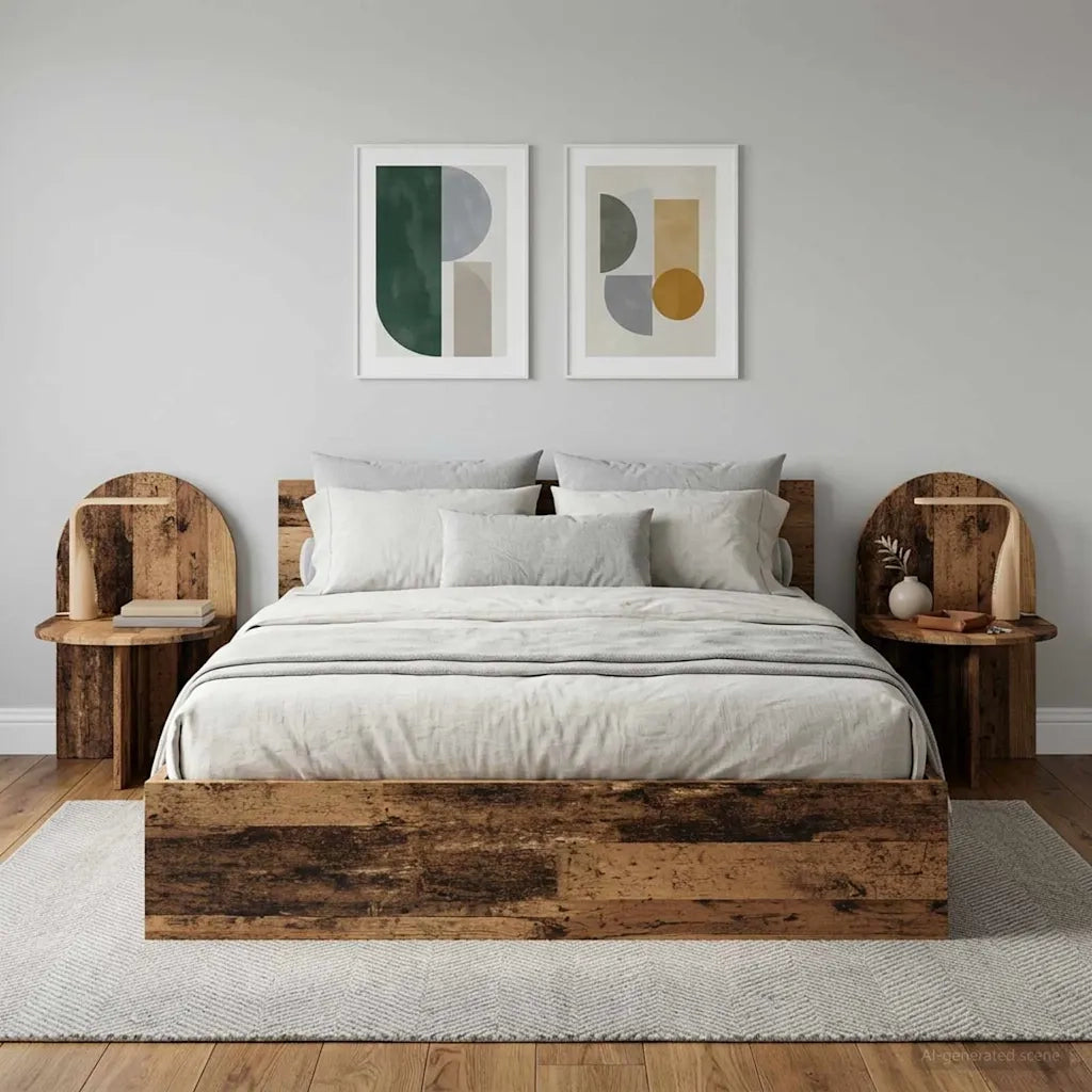 Comodino 2 pcs Legno antico 48 x 49 x 65 cm