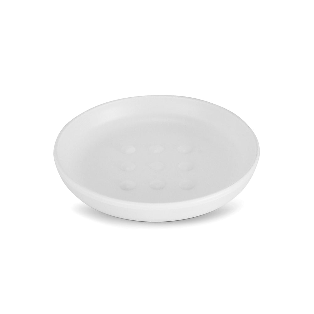 Set accessori bagno da appoggio 5 pezzi in plastica bianco Glim