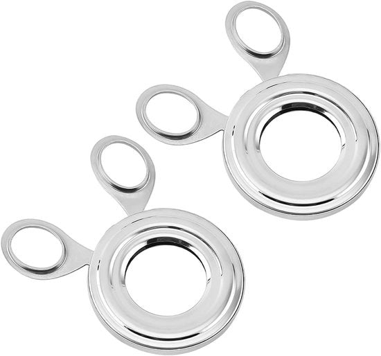 Estrattore e schiacciatore d'uovo - aiuto in cucina - 2 pezzi - argento - acciaio inossidabile