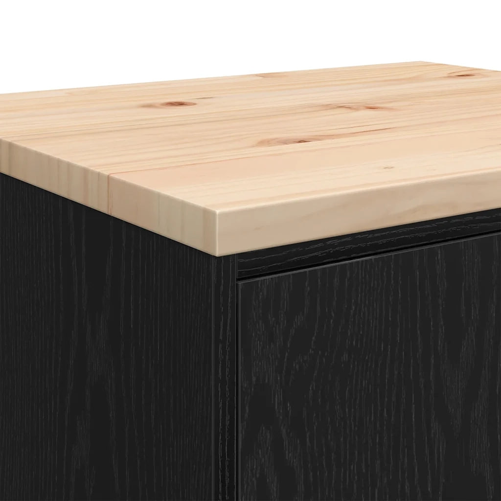 vidaXL Armadietto da Garage Nero 60x51x85 cm in Legno Massello di Pino