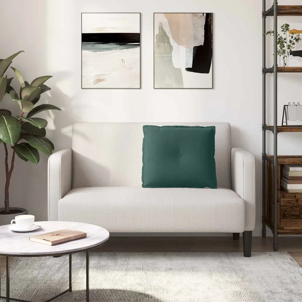 Cuscino per Schiena Verde Scuro 60 x 50 cm Tessuto in Cords 42014677
