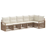 Set Divano da Giardino 6 pcs Beige polyrattan 3435717