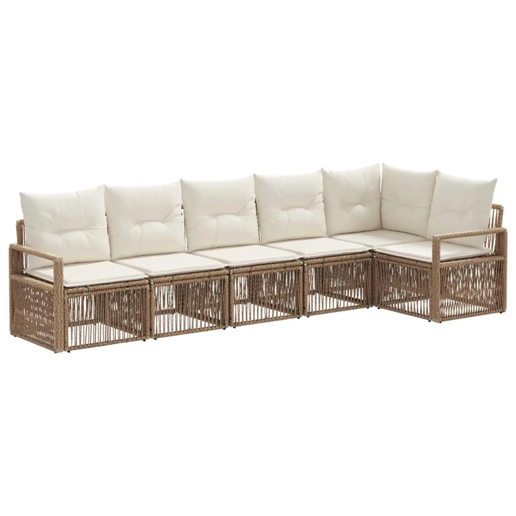 Set Divano da Giardino 6 pcs Beige polyrattan 3435717