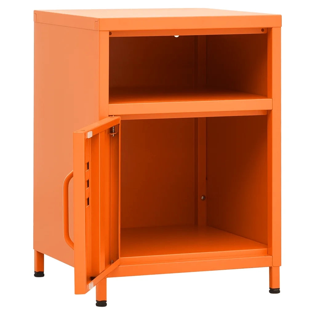 Comodino Arancione 35x35x51 cm in Acciaio cod mxl 30850