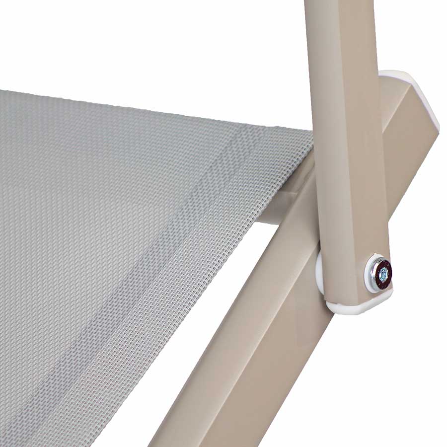 Lettino Prendisole da Giardino 181x60xH39 cm in alluminio ecru Bagnino