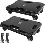 Carrello di trasporto con ruote - Carrelli trasportabili per mobili pesanti - 4 ruote - Capacità 400 kg - 2 pezzi neri Trolley