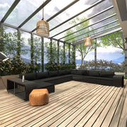 Set Divani da Giardino 11 pz con Cuscini in Polyrattan Nero