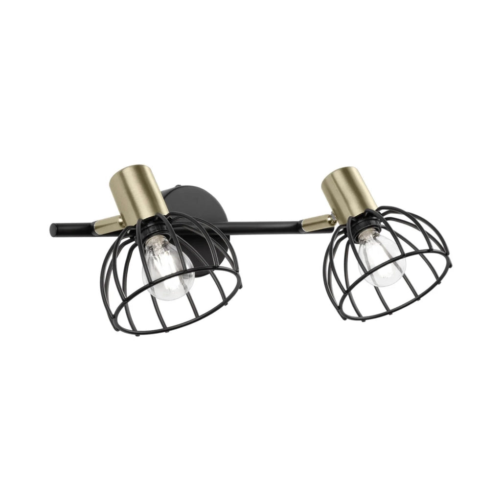 LÚZETE - LAMPADA DA PARETE 2 LUCI NERO OPACO GABRIELLE