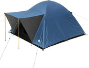 Tenda da campeggio per 3-4 persone, palo da tenda in alluminio leggero impermeabile, tenda a sacco a doppia pelle con tetto a cupola e veranda con palo di sostegno e illuminazione LED per viaggiare, camminare in spiaggia, all'aperto