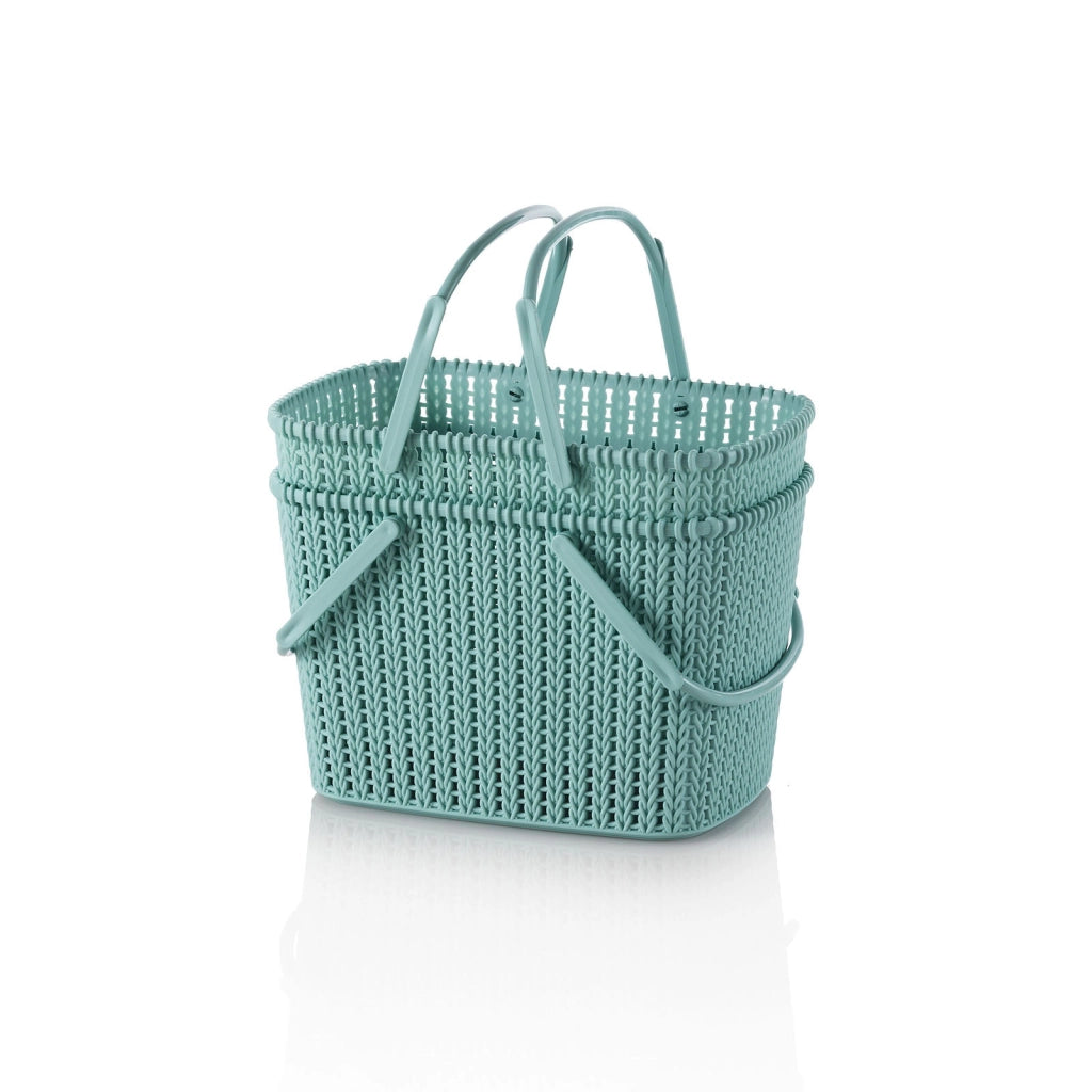 Set 2 cestini portaoggetti con manico HARDY blu