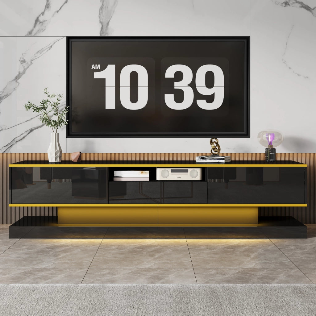 Mobile TV con LED e Cassetti ¨C MINIMAL ¨C Bianco Lucido 180x38x45 cm