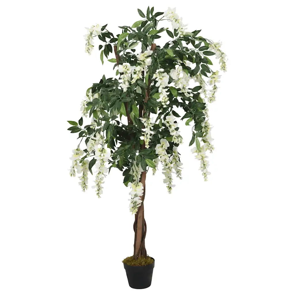 Glicine Artificiale 1260 Foglie 180 cm Verde e Bianco CFW4444196