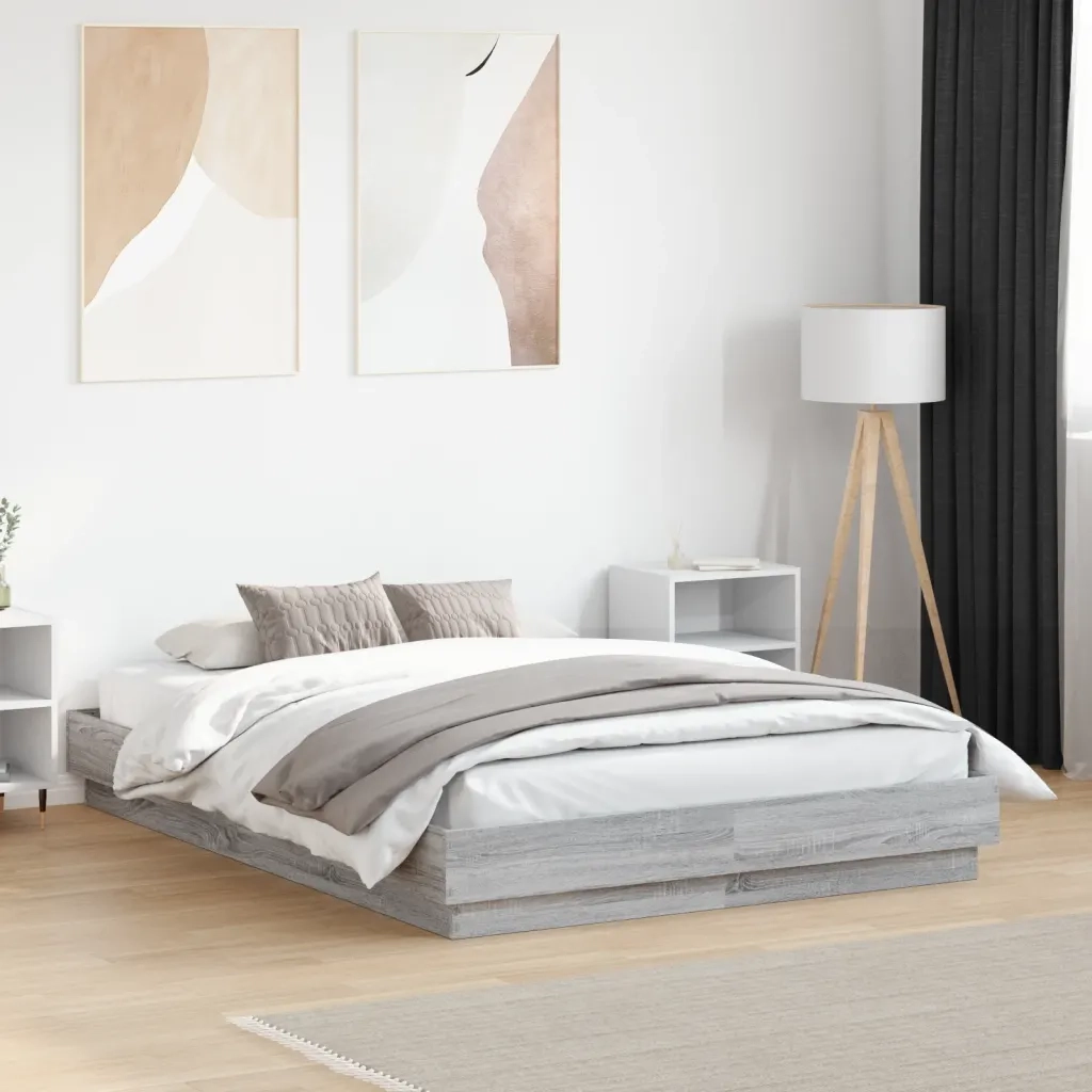 Giroletto-Struttura Letto Grigio Sonoma 120x190 cm in Legno Multistrato 125590