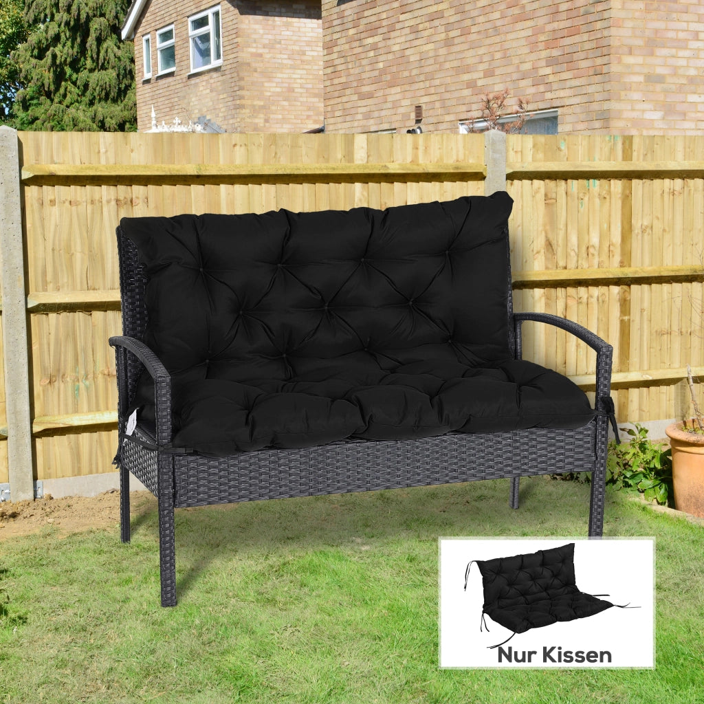 Cuscino per Panchina 3 Posti ¨C Zephmum ¨C Nero 100x98x8 cm
