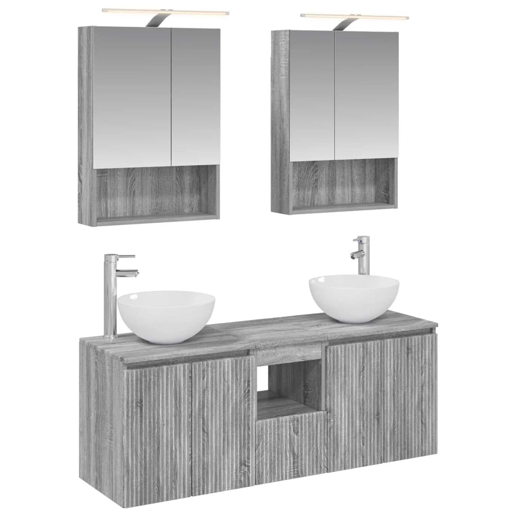 Set di Armadi da Bagno 5 pcs Sonoma grigio 50 x 14,5 x 70 cm 3406364