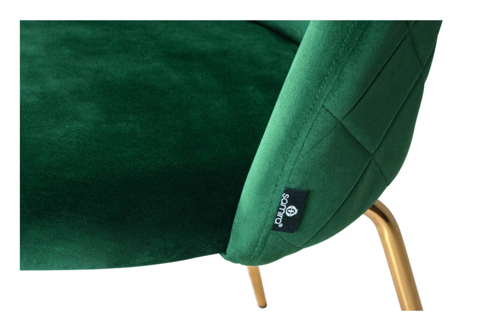 Sedia da pranzo imbottita in velluto verde scuro (2 pz) - Nicole - SD30NIG