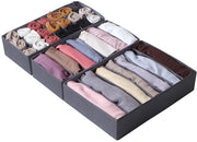 Set di 3 organizzatori per cassetti, compatibili con cassetti Malm, scatole pieghevoli per capi d'abbigliamento, reggiseni, calze e capi per bambini, grigio