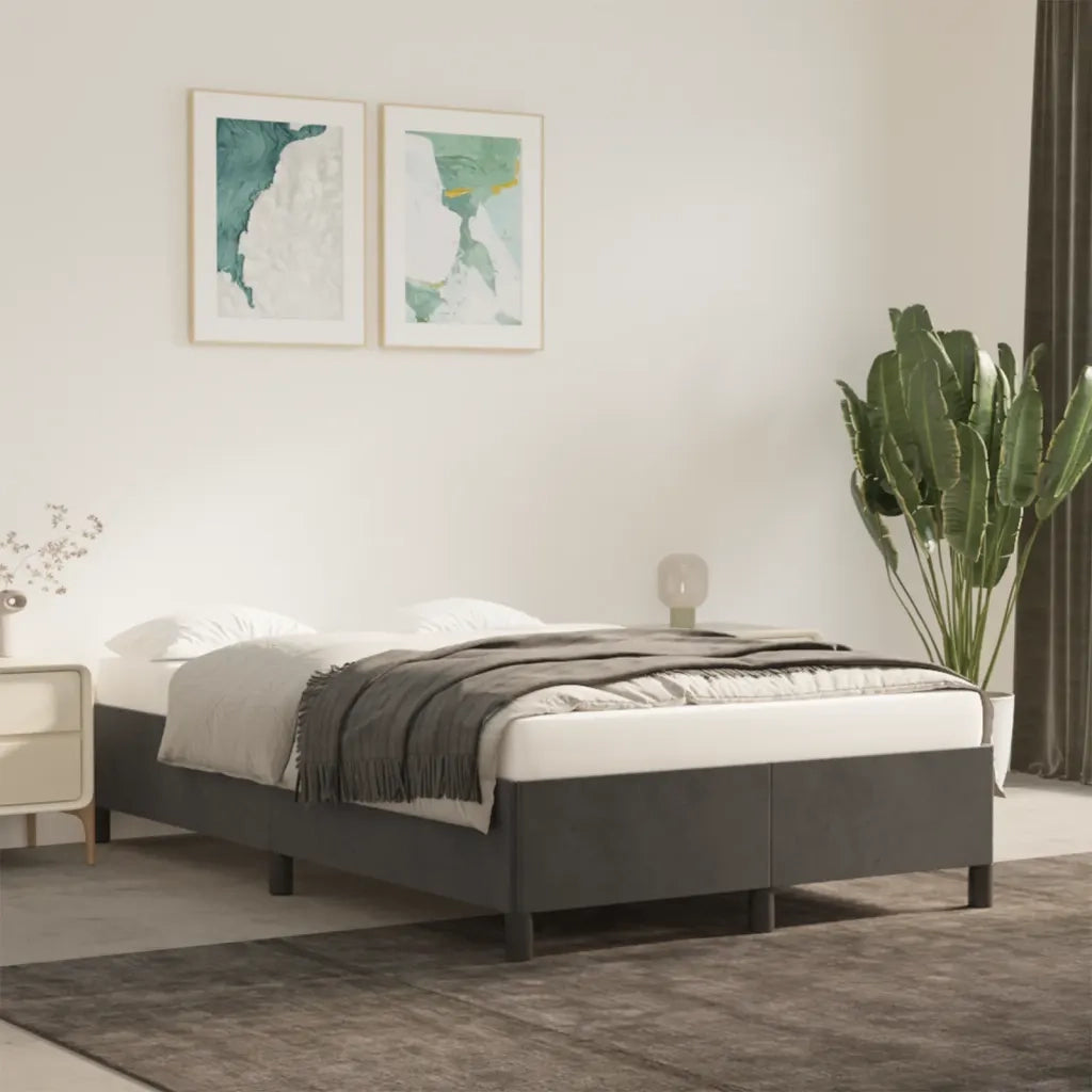 Giroletto senza Materasso Grigio Scuro 120x190 cm Velluto