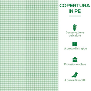 Serra da Giardino 200x77x148-169 cm 2 Finestre e Copertura Rinforzata in Acciaio e PE Verde