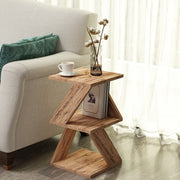 Serino, Tavolino da Salotto 2 Vani, 30x30x54h cm Marrone Rovere Nodi