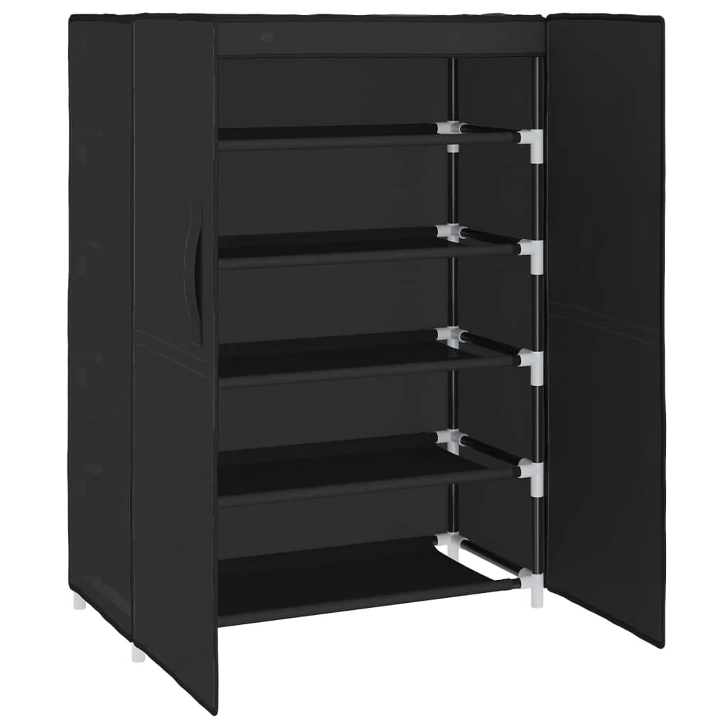 Scarpiera mobile contenitore per scarpe mobile ingresso/corridoio/soggiorno 60 x 28 x 90 cm tessuto nero 02_0021992