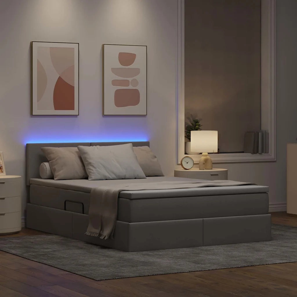 Letto con contenitore e LED con led Talpa 140 x 200 cm Tessuto 3371088