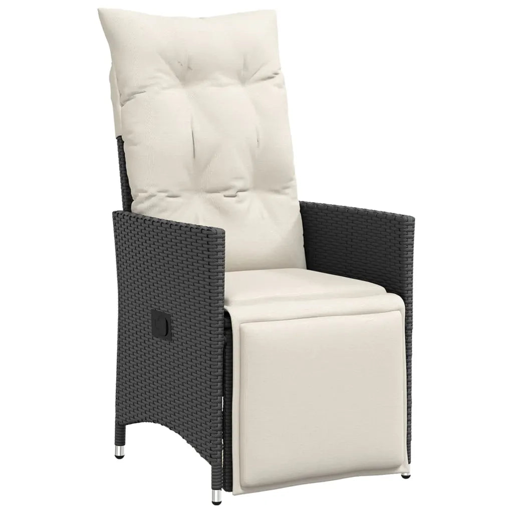 Set BistrÃ² da Giardino 9 pz con Cuscini in Polyrattan Nero