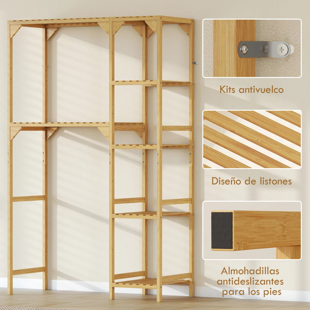 Mobile per Lavatrice in Bamb¨´ con Ripiani Regolabili ¨C zephmum ¨C Legno Naturale