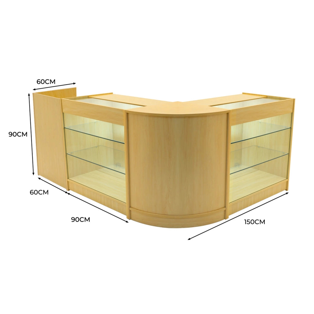 Set Banconi LED Acero Aries K900 CM60 TB60 Vetrina Negozio con Serratura
