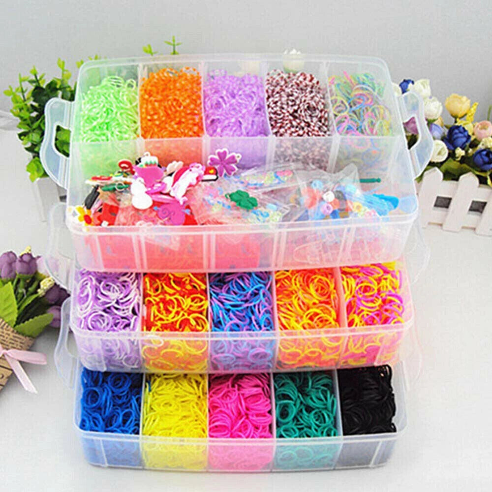Set Braccialetti per Bambini con Elastici Colorati e Scatola ¨C zephmum ¨C 15000 Pezzi