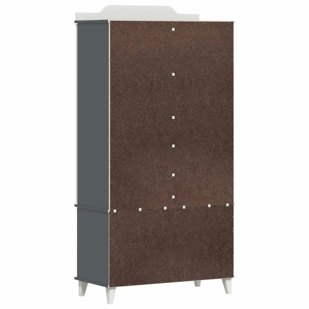 vidaXL Armadio con Lavagna con porta Grigio e bianco Legno multistrato
