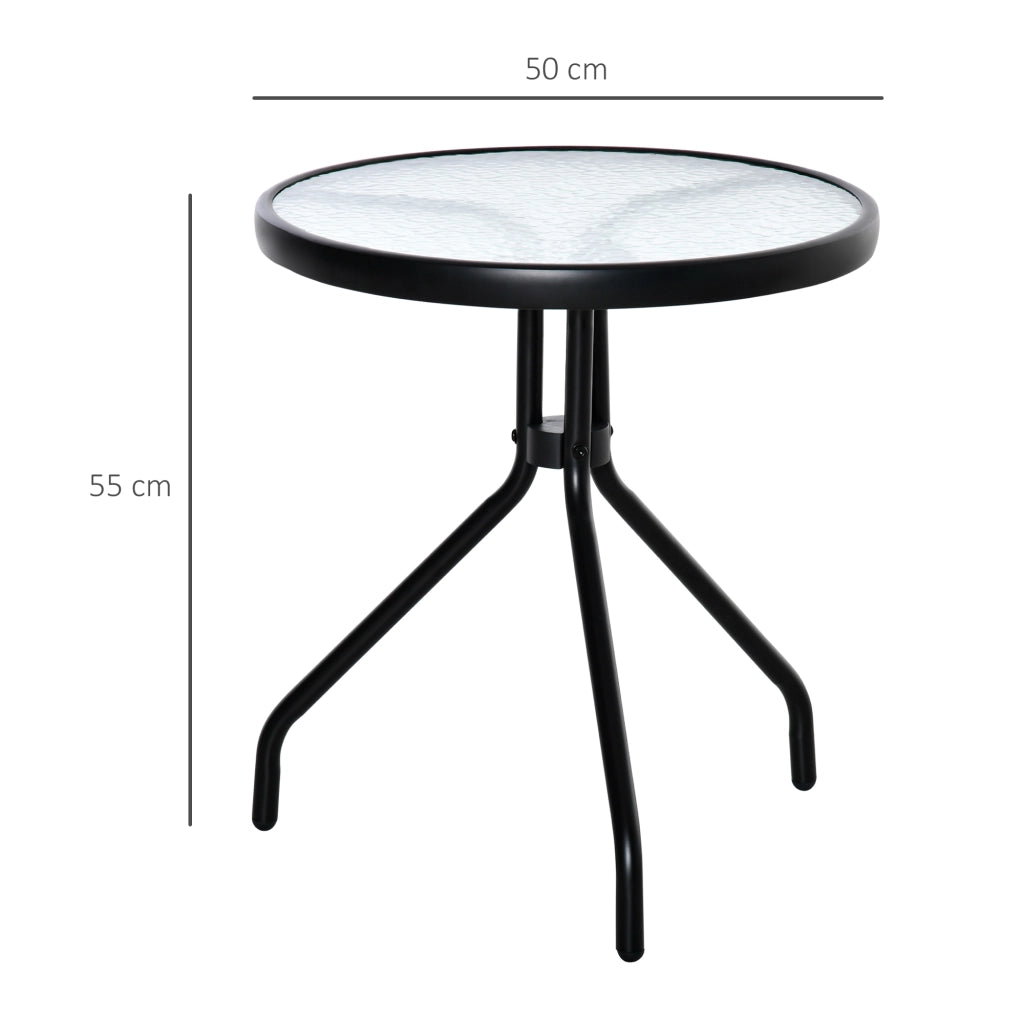 Tavolino da caff¨¨ rotondo ¨C Xylo ¨C Vetro temperato nero ? 50 x 55H cm