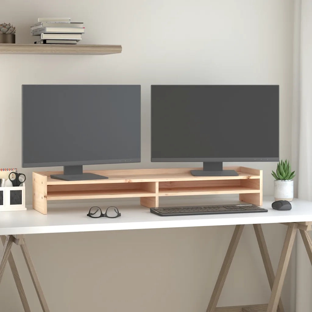 Supporto per Monitor 100x24x16 cm in Legno Massello di Pino 813989