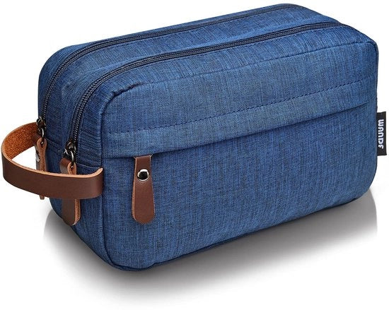 Toilettas per uomo e donna, borsa per cosmetici per uomo e donna, sacchetto per toilette in nylon leggero (B - blu)