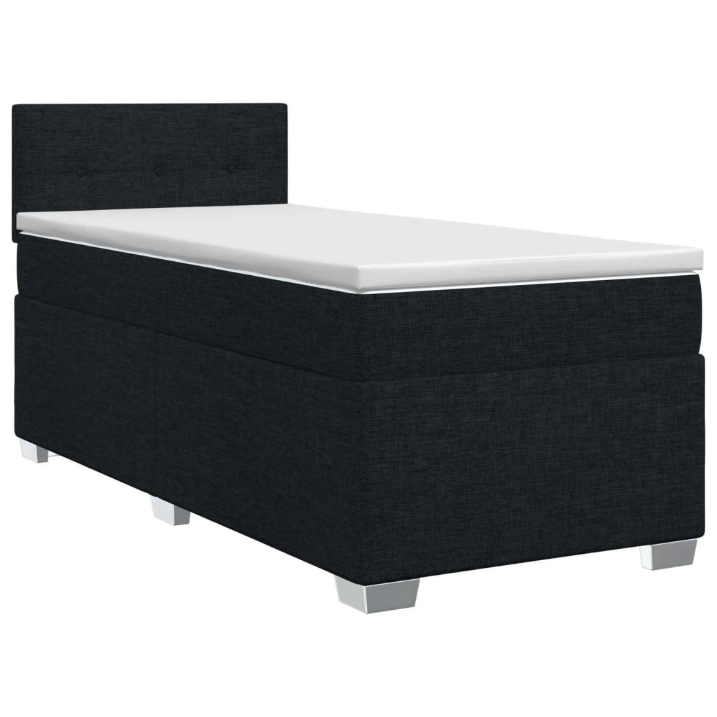 Letto box spring con materasso Nero 90 x 190 cm Tessuto 3450371