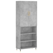 Credenza | Madia | Buffet da pranzo | Armadio da pranzo Grigio Cemento 69,5x34x180 cm in Legno Multistrato