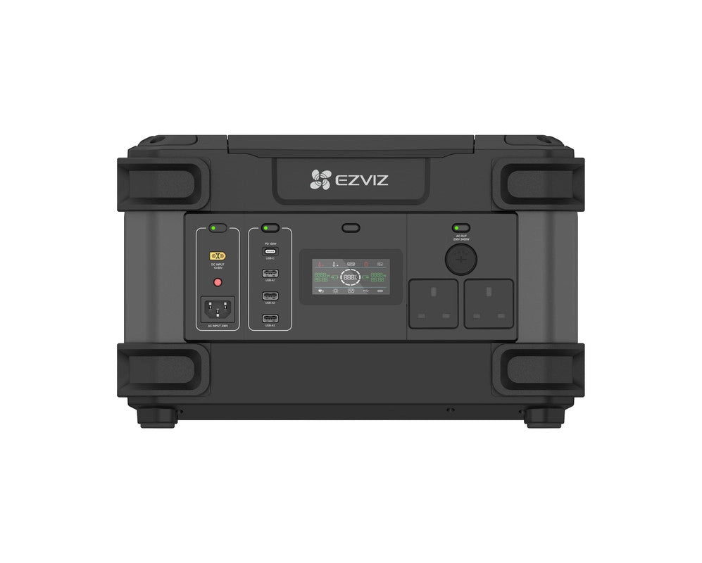 EZVIZ PS1300. stazione di alimentazione portatile. Capacità 1324Wh. 6 ingressi. display smart. ricarica con pannello solare (non incluso)