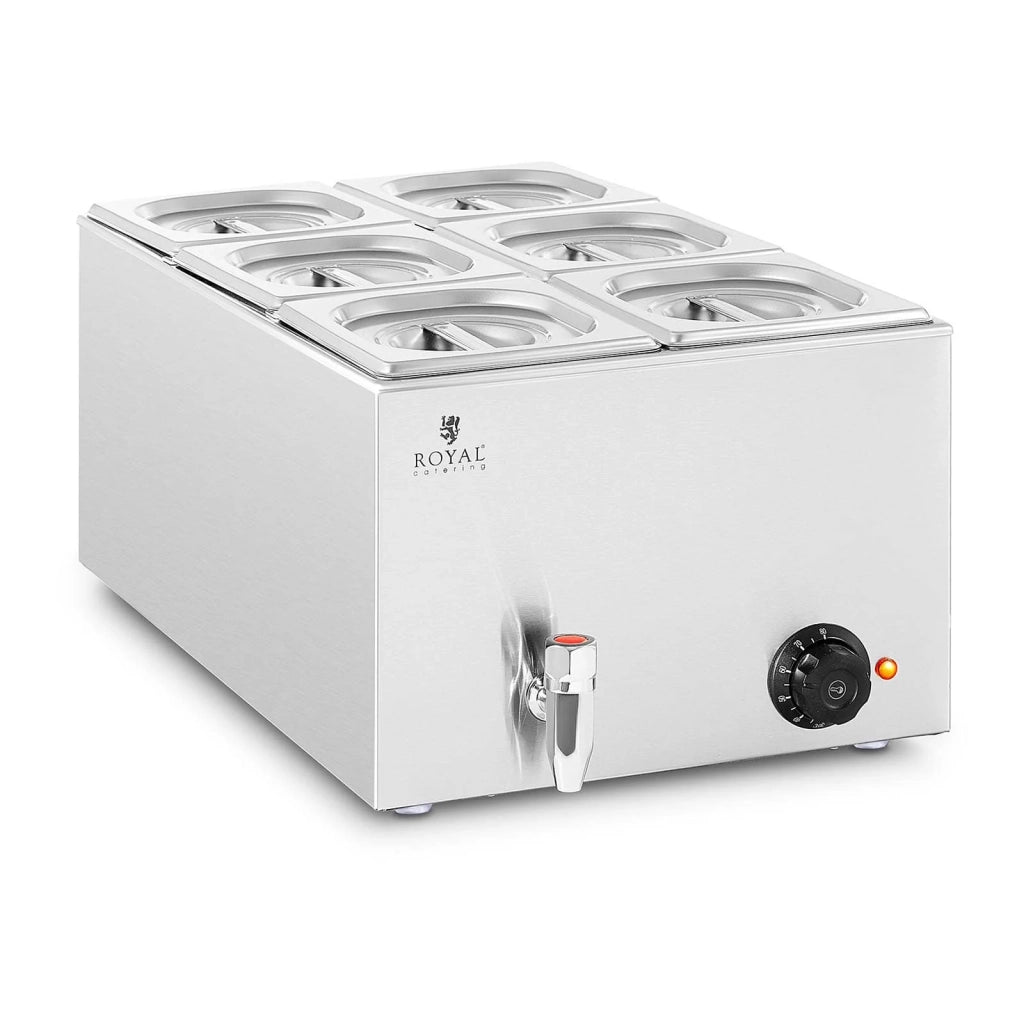 Bagnomaria - 600 watt - 6 x GN 1/6 - rubinetto di scarico 14_0004221