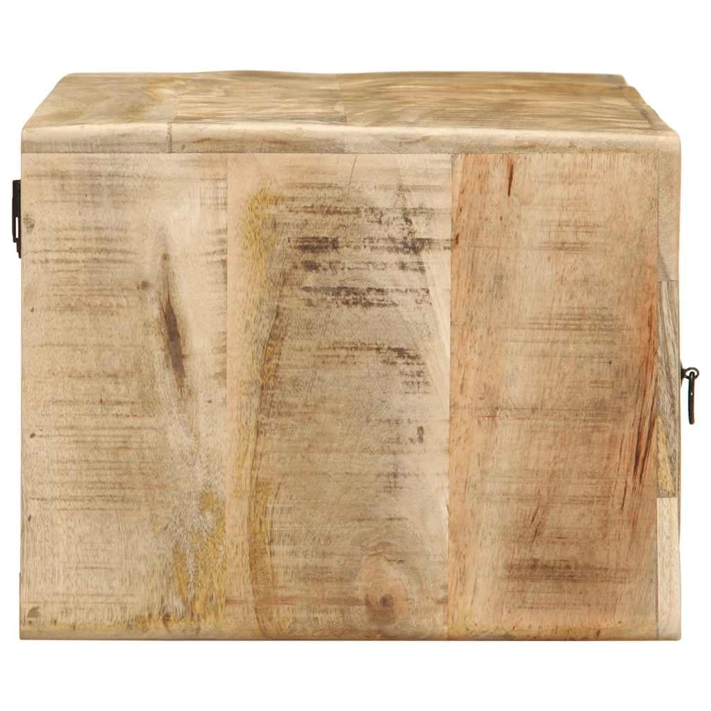 Mobile TV a parete 100 x 32 x 25 cm con 3 cassetti salvaspazio design contemporaneo in legno massello di mango grezzo 02_0058068