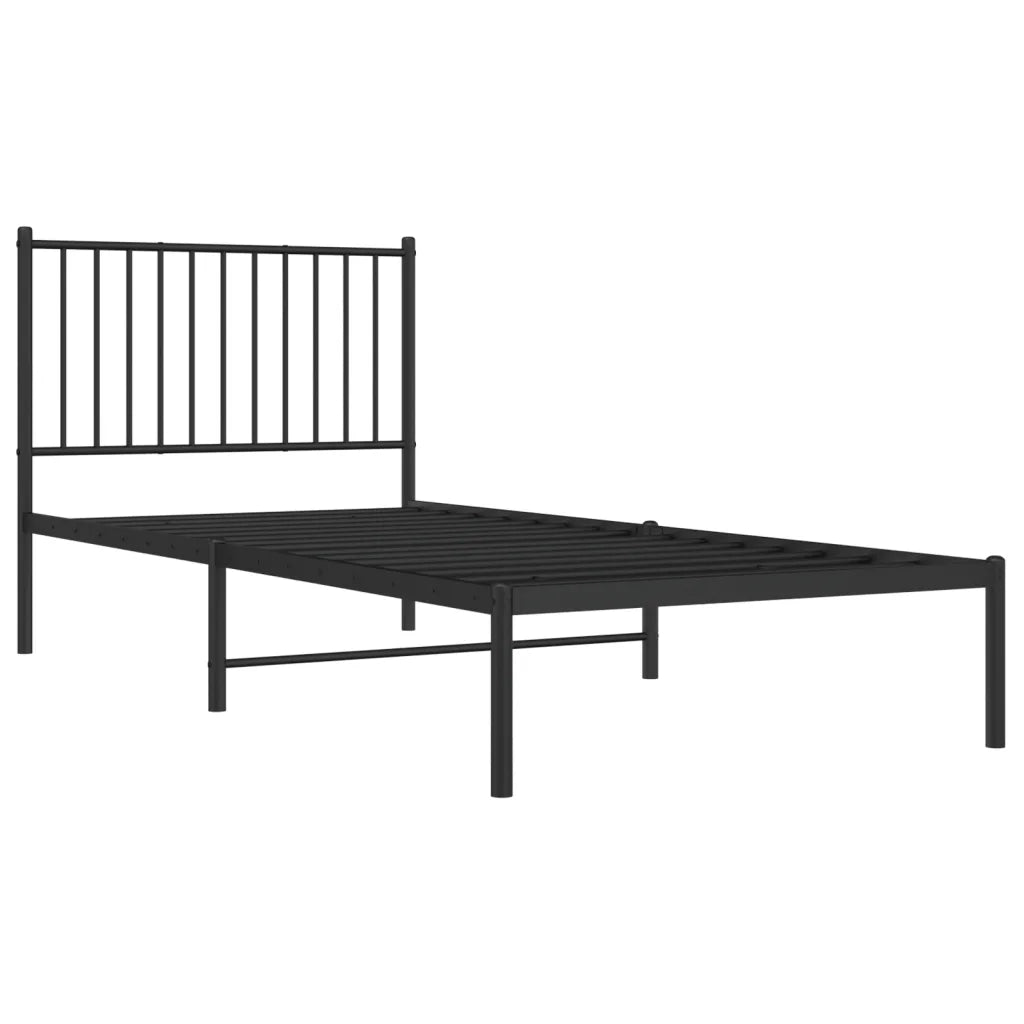 Giroletto con Testiera-Struttura Letto con testiera in Metallo Nero 90x200 cm 623565