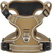 Harnas Riflettente con Maniglia per Escursioni con Cani - Allenamento - Khaki XL