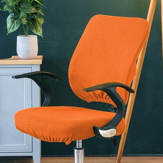 Stoileo universale da ufficio, girevole, con braccioli girevoli, design moderno e semplice, colore arancione