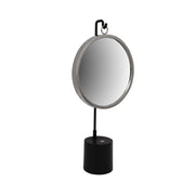 Specchio da tavolo Eleganca in metallo nero e argento