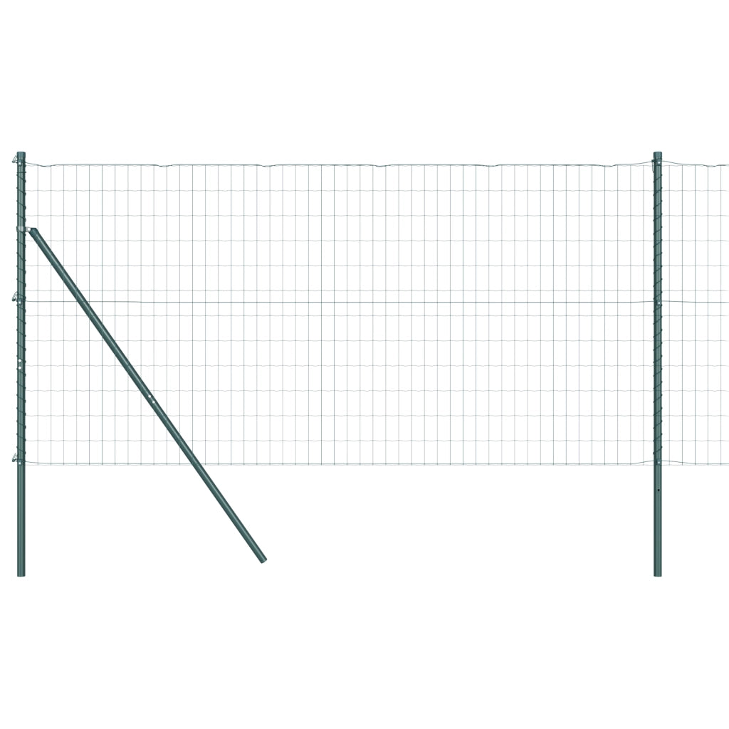Recinzione Euro con 7 Post 1x10 m Acciaio Galvanizzato Verde