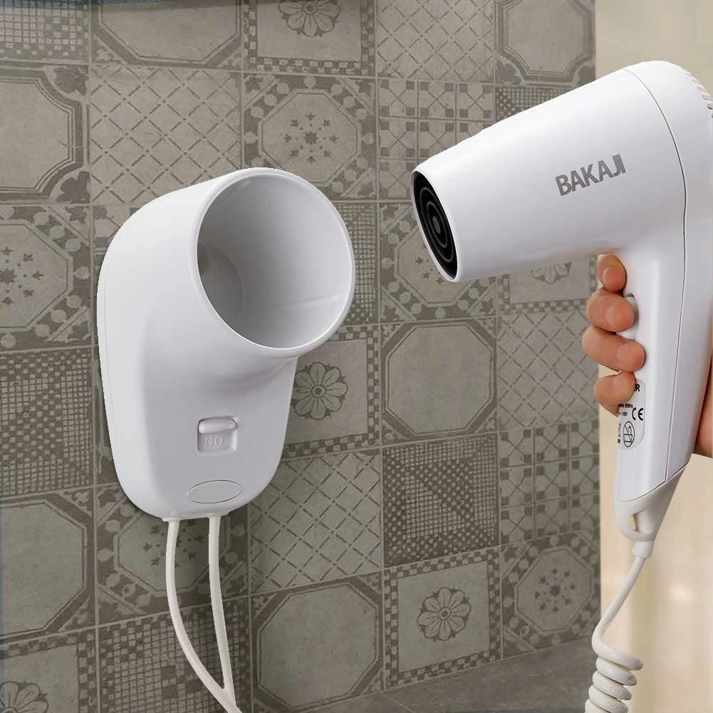 Asciugacapelli Parete Muro 1200W per Hotel e Bagno, Phon compatto con 2 velocità